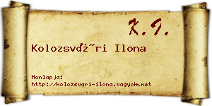 Kolozsvári Ilona névjegykártya
