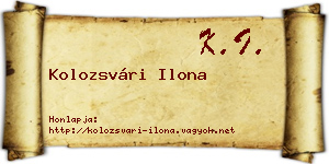 Kolozsvári Ilona névjegykártya